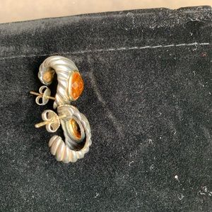 David Yurman Citrine and silver with gold earrings